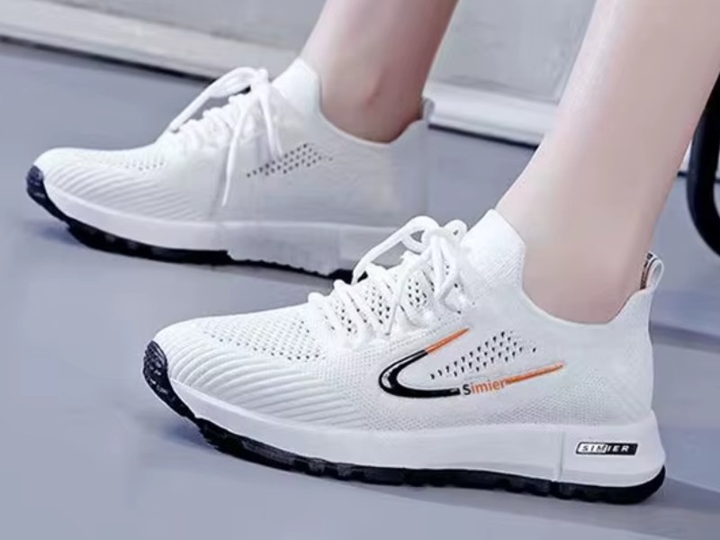 Sport Running Shoes for Women - Air Mesh Breathable, Comfortable Walking Sneakers, White Fashion Casual Sneakers Chaussure Fee Cou